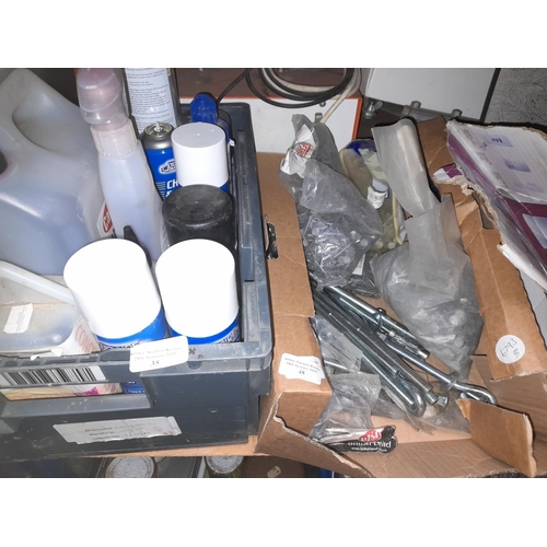 35 - Quantity Of Sprays And Fluid And A Box Of Nails And Screws