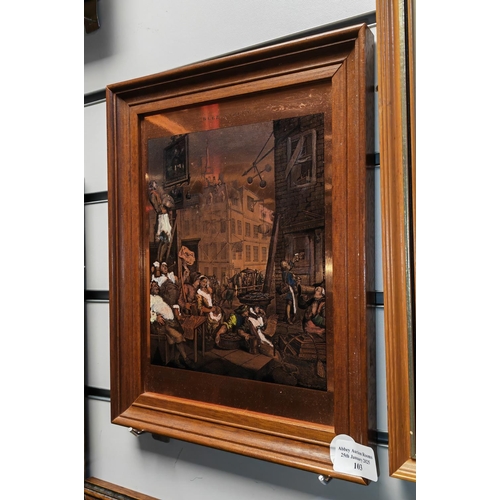 103 - 2 Small Framed Copper Hogarth Prints