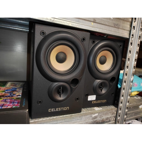 242 - Pair Of Celestion Speakers With Cables One Damaged