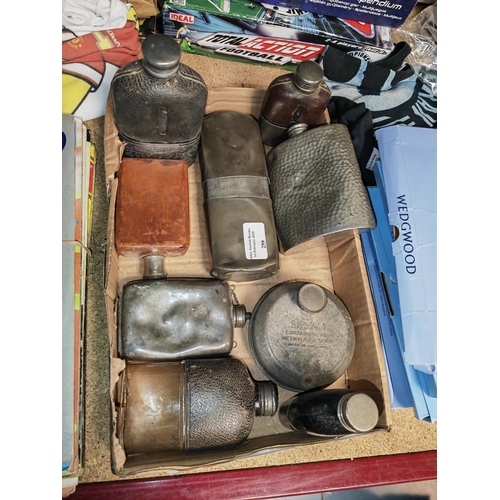 259 - 9 Assorted Hip Flasks