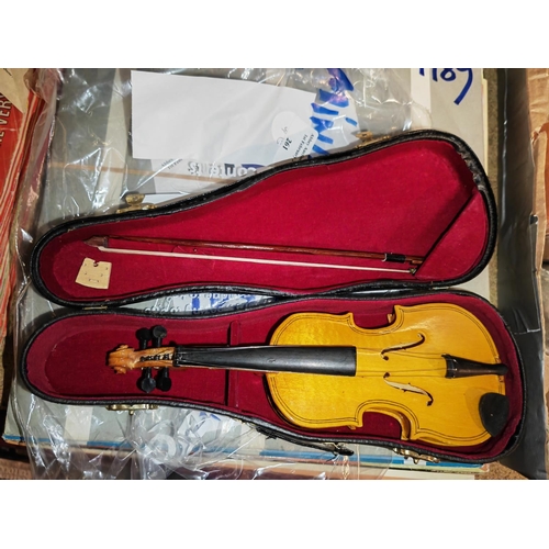 261 - Miniature Violin/Bow In Leather Case