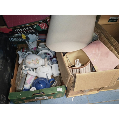 270 - Box Of China Plus A Box Of Table Lamps