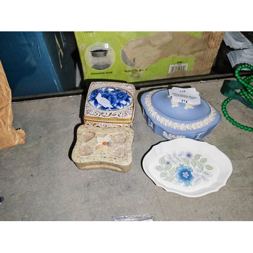 374 - 3 Trinket Pots And A Pin Dish Including Wedgwood