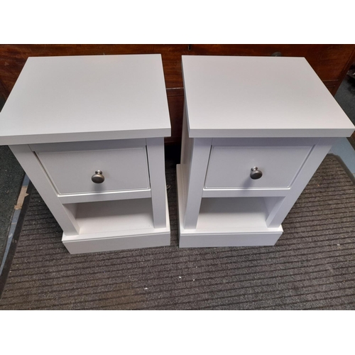 61 - Pair Of White Bedside Cabinets