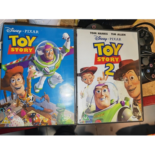 266 - 4 Toy Story Figures + Canvas Print And Dvd'S