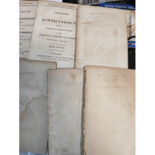 406 - 14 Pinnocks Catechism Books, 1820'S, Inc Geography, Botany, Poetry & More Paper Cover Wrappers Missi... 