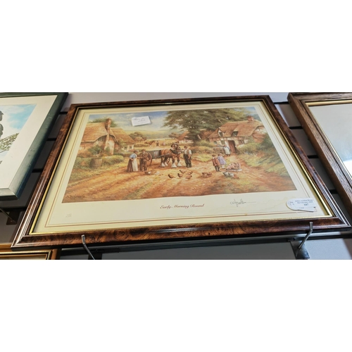 107 - Framed Early Morning Round Print By C D Howards Ltd Edition