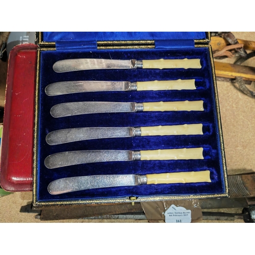 138 - Cased Set Of Spoons + Cased Set Of Butter Knives Vintage