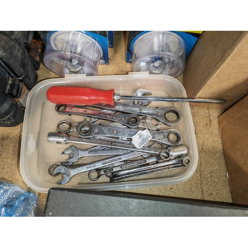 144 - Tub Of Spanners And Mac Tool Screwdriver