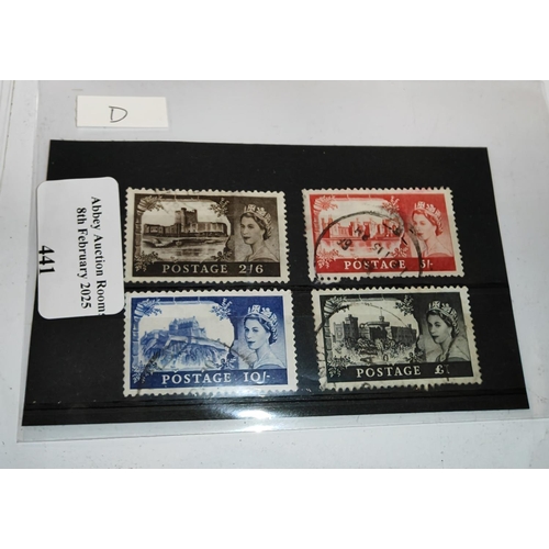 441 - Qe2 Castles Set Of Stamps To £1