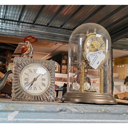 469 - Anniversary Clock Plus Cut Glass Crystal Clock