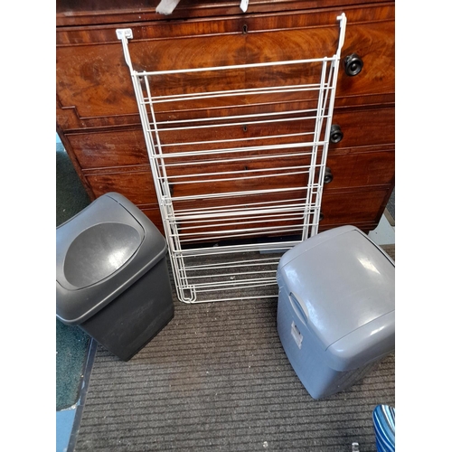 55 - Clothes Airer And 2 Plastic Bins