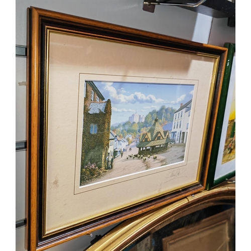 109 - 2 Framed Prints Of Station In The 1950'S And Dunster Print Signed