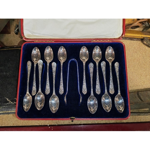 138 - Cased Set Of Spoons + Cased Set Of Butter Knives Vintage