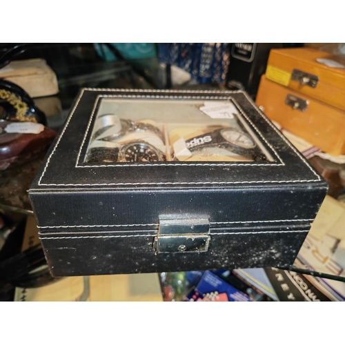 320 - Watch Box With 3 Watches Including Superdry