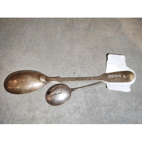 372 - Silver Mustard Spoon And Salt Spoon