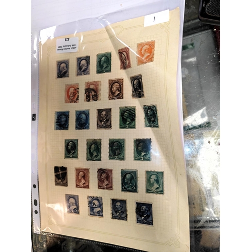 421 - Sheet Of Antique Usa Stamps