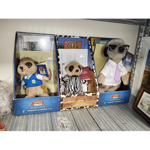 135 - 6 Meerkats Collectable Soft Toys In Packaging