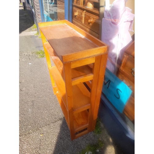 78 - Pine Folding Bookshelf With Fixed Top Shelf