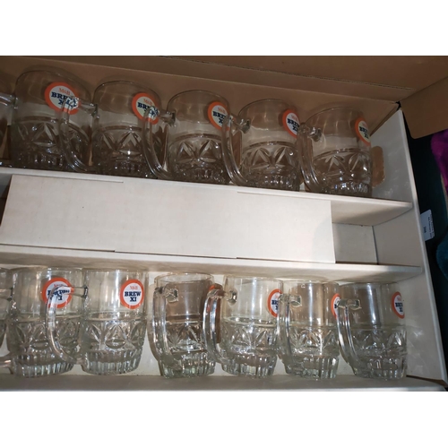 276 - Large Box Of M&B Brewery Beer Glasses