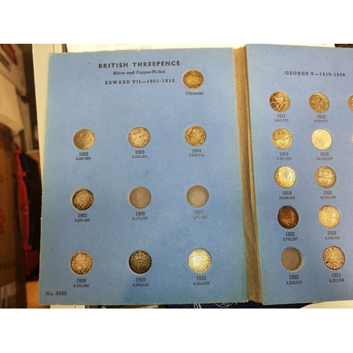 779 - 36 Silver Threepences In Folder