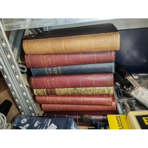 245 - 8 Bound Volumes Of Punch Magazine Inc 1873, 1883, 1894, 1897, 1907, Part 2 1911 & Both Parts 1915 We... 