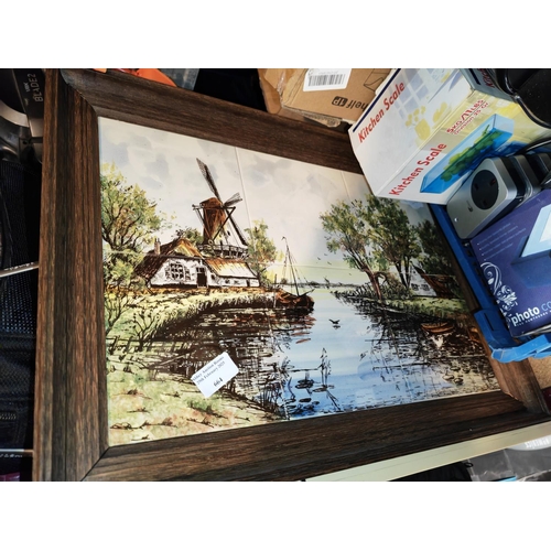 664 - 6 Tile Country Scene Picture Framed