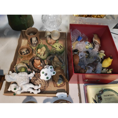 738 - 2 Box Of Woodland Animals Plus 3 Poodle Dogs