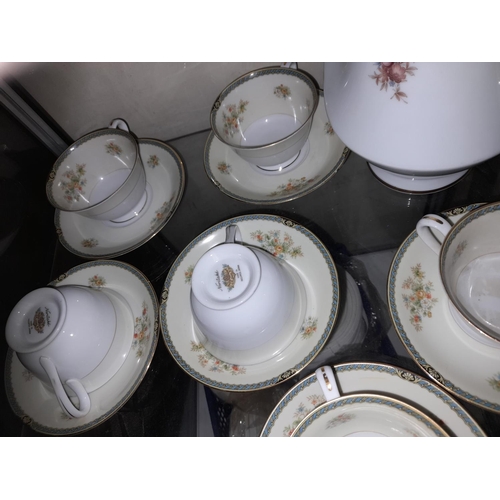 66 - Part Noritake Teaset Missing Sugar Bowl