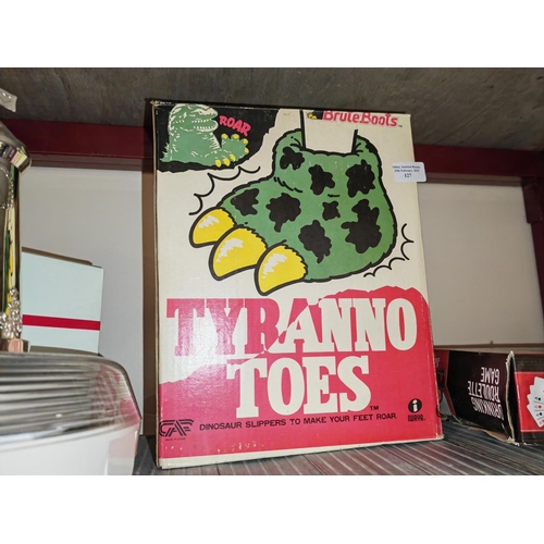 127 - Pair Of Brute Slippers Tyranno Toes With Original Box From The Usa