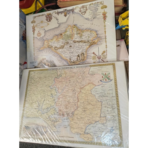 178 - 6 Maps On Cardboard