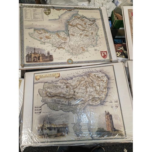 178 - 6 Maps On Cardboard