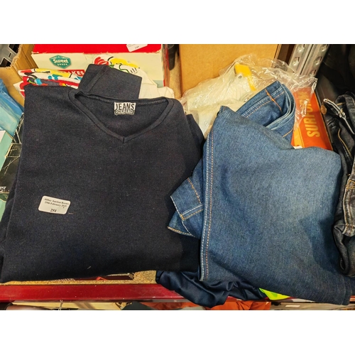 251 - 2 Pairs Of Jeans Including Wrangler And Lois Size 34W, Iceburg Jumper And A Pair Of Flared Trousers