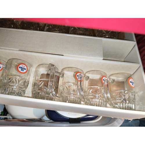 272 - Large Box Of M&B Brewery Beer Glasses