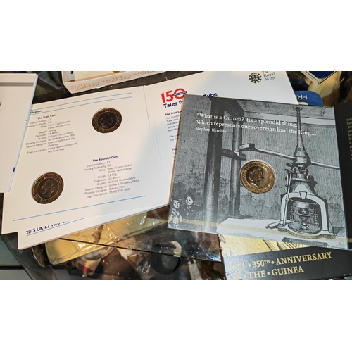 312 - 2 X £2 Coin Presentation Packs Anniversary Of Guinea And London Tubes