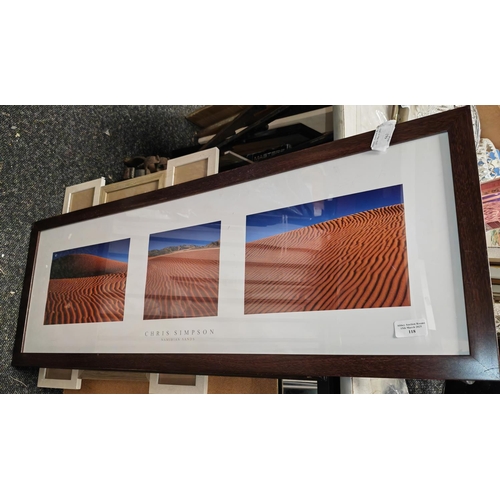 118 - Long Thin Framed Print Of Sand Dunes By Chris Simpson