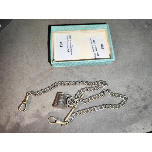 406 - Antique Metal Albert Chain With Whitbread Tankard