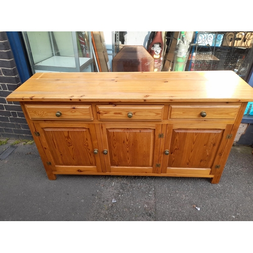 64 - Pine 3 Drawer, 3 Door Sideboard