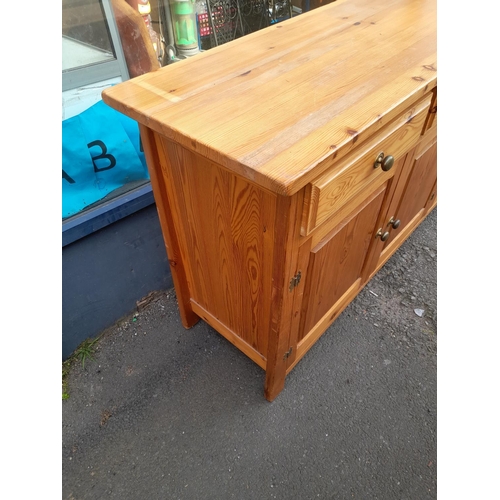 64 - Pine 3 Drawer, 3 Door Sideboard