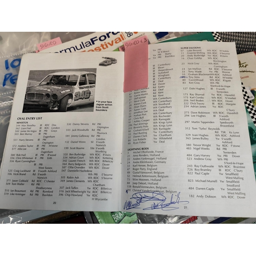 163 - Large Box Of Approx 160 Motor Racing Programmes Some Signed Inc F1, Btcc, Superbikes, Karts, Brand H... 