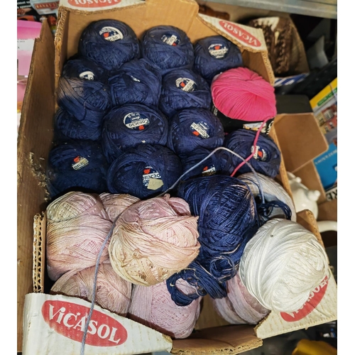 174 - 2 Small Boxes Of Mixed Wool & Cotton