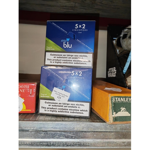 123 - 2 Boxed Sets Of Blu Menthol Liquid Pods X 5 Per Box