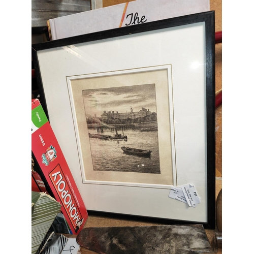 149 - Small Framed Print Of A Boating Scene By J N Way