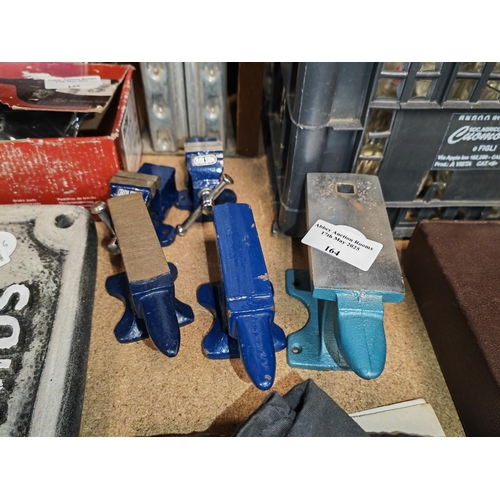 164 - Jewellers Record Mini Anvil Plus 2 Mini Anvils And 2 Rolson Mini Vices
