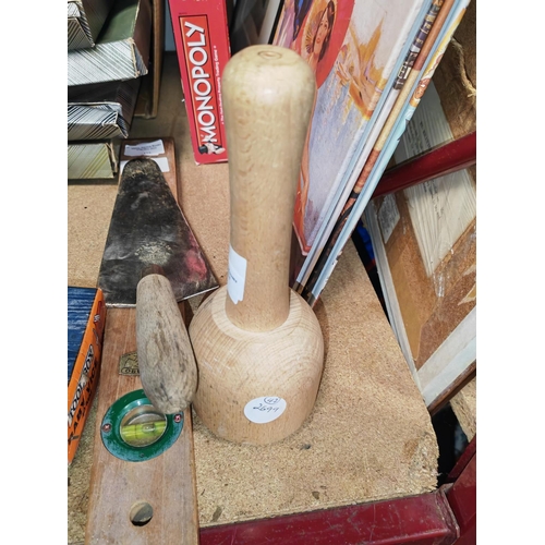 174 - Unused Wooden Beech Carved Mallet