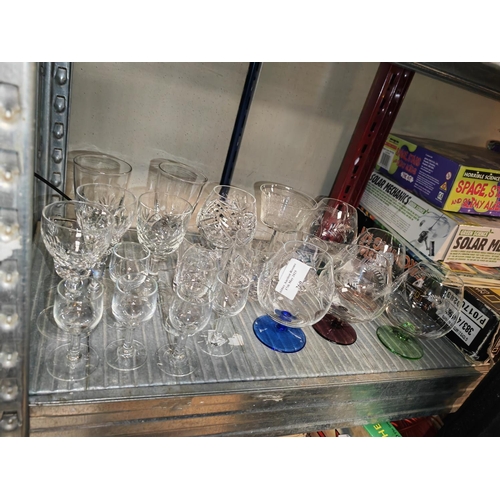 260 - Selection Of Various Drinking Glasses Some With Coloured Stems
