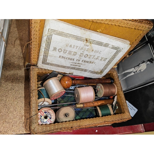 279 - Small Sewing Basket With Contents Including Darner