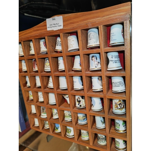 291 - Tray Of 42 Commemorative Thimbles