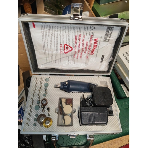 128 - Selection Of Tools Including A Unispanner, 2 Mini Tool Kits, Socket Set, Mini Grinder And Jawz Rotar... 