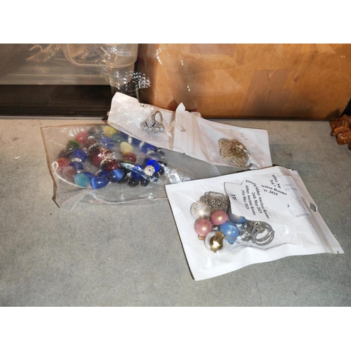 330 - Pearl And Cameo Brooch + 3 Decorative Bracelets + Art Deco Style Dress Ring